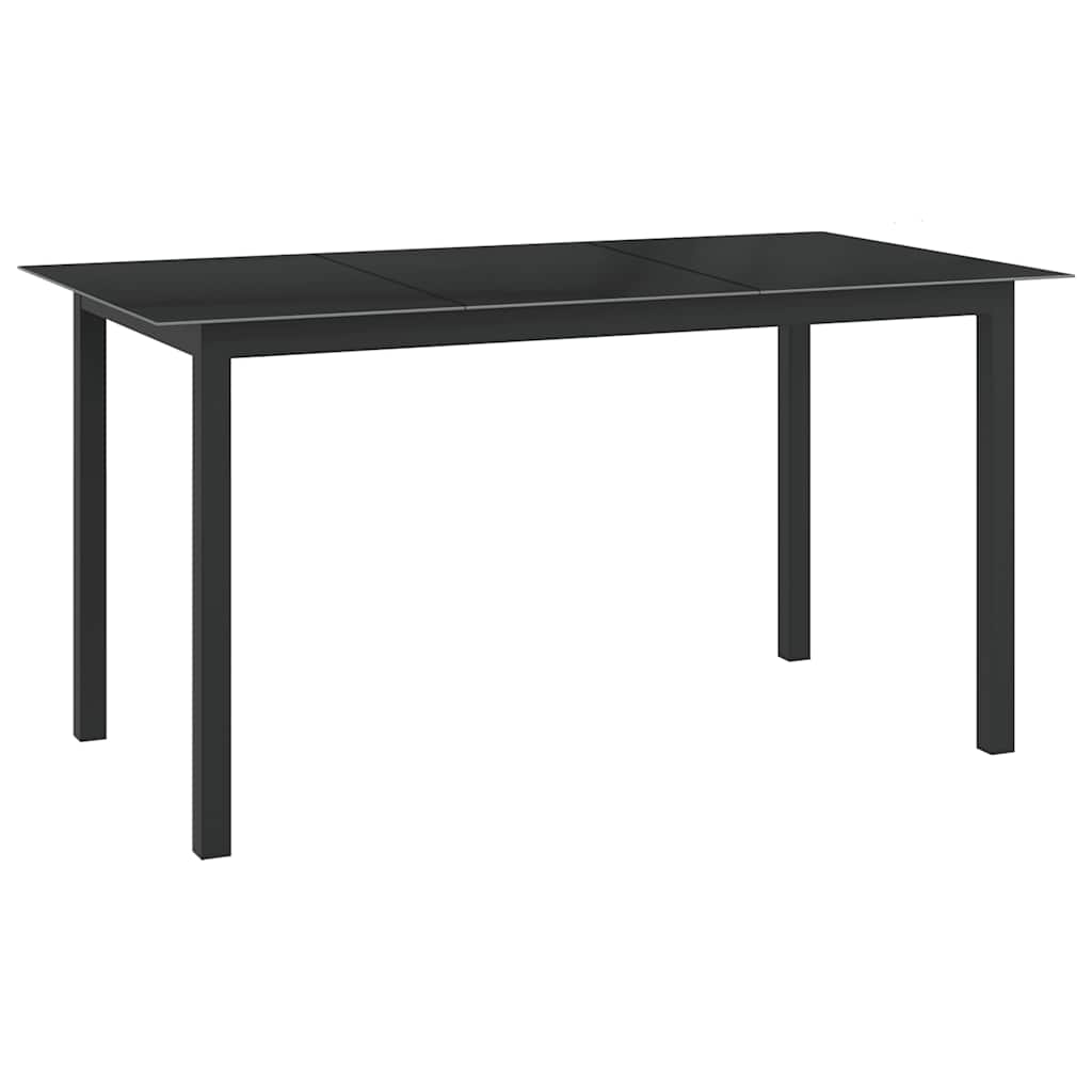 Juego de comedor de jardín 10 piezas negro y gris antracita
