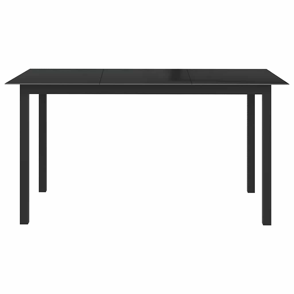 Juego de comedor de jardín 10 piezas negro y gris antracita