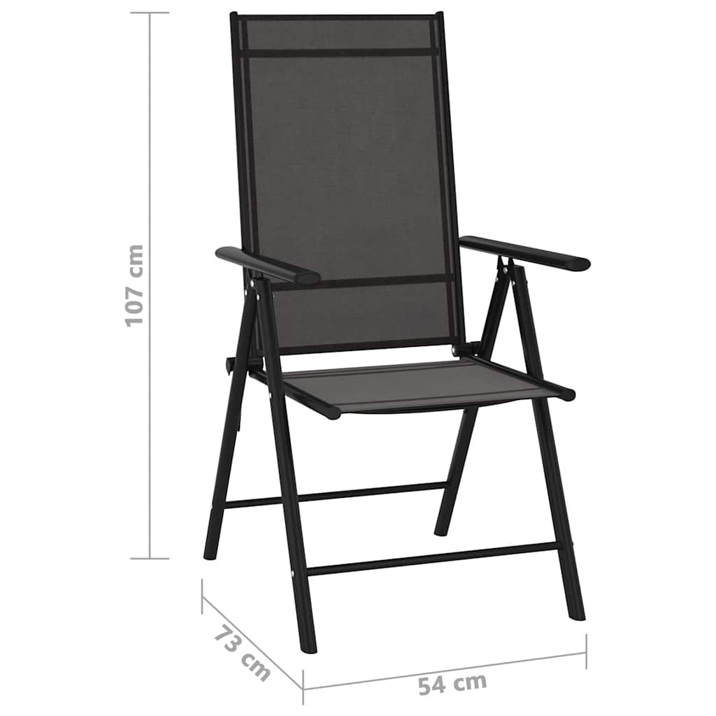 Juego de comedor de jardín 10 piezas negro y gris antracita