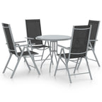 Juego de comedor de jardín 10 piezas negro y gris antracita