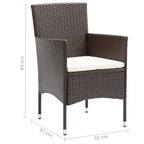 Set de comedor de jardín 7 piezas ratán sintético marrón