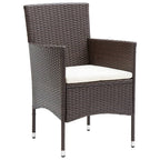 Set de comedor de jardín 7 piezas ratán sintético marrón