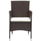 Set de comedor de jardín 7 piezas ratán sintético marrón