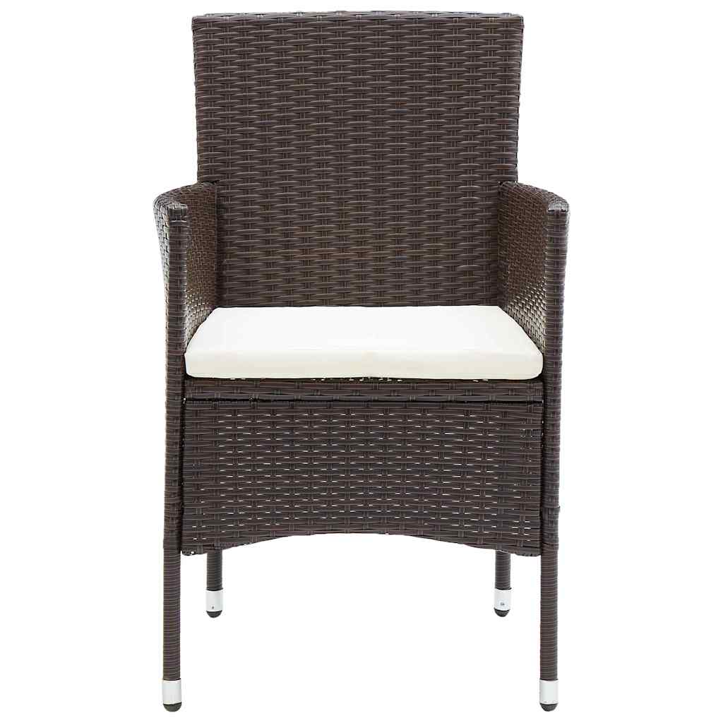 Set de comedor de jardín 7 piezas ratán sintético marrón
