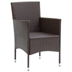 Set de comedor de jardín 7 piezas ratán sintético marrón