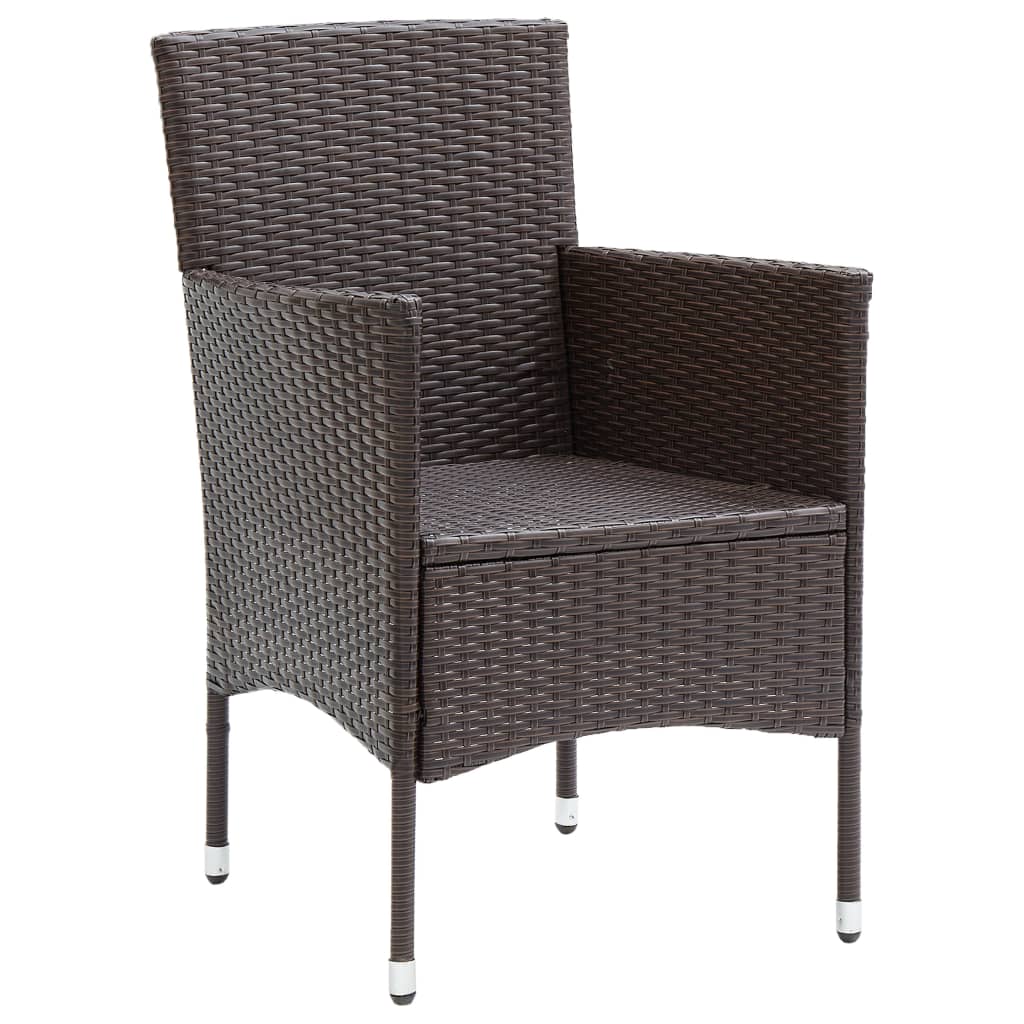 Set de comedor de jardín 7 piezas ratán sintético marrón