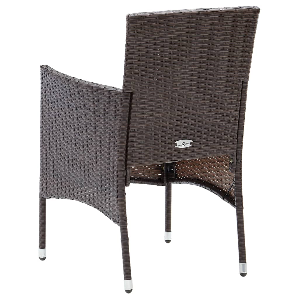 Set de comedor de jardín 7 piezas ratán sintético marrón