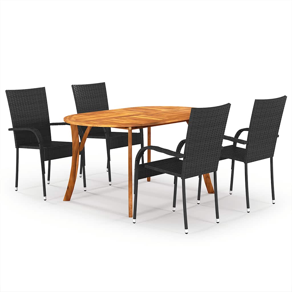 Juego de comedor de jardín 7 piezas marrón