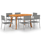 Juego de comedor de jardín 5 piezas negro