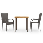 Set comedor de jardín 9 pzas y cojines madera maciza de acacia