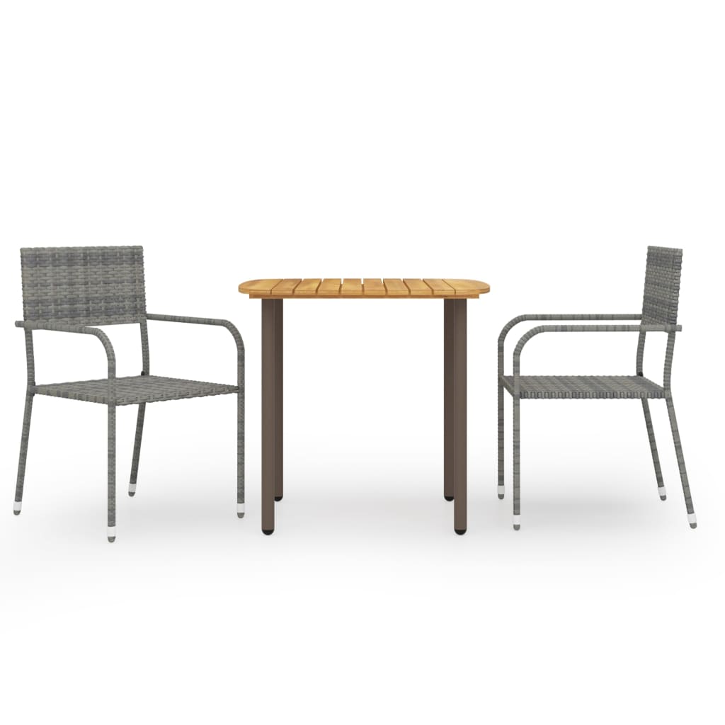 Juego de comedor de jardín 3 piezas