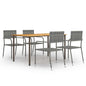 Set de comedor de jardín 7 piezas ratán sintético marrón