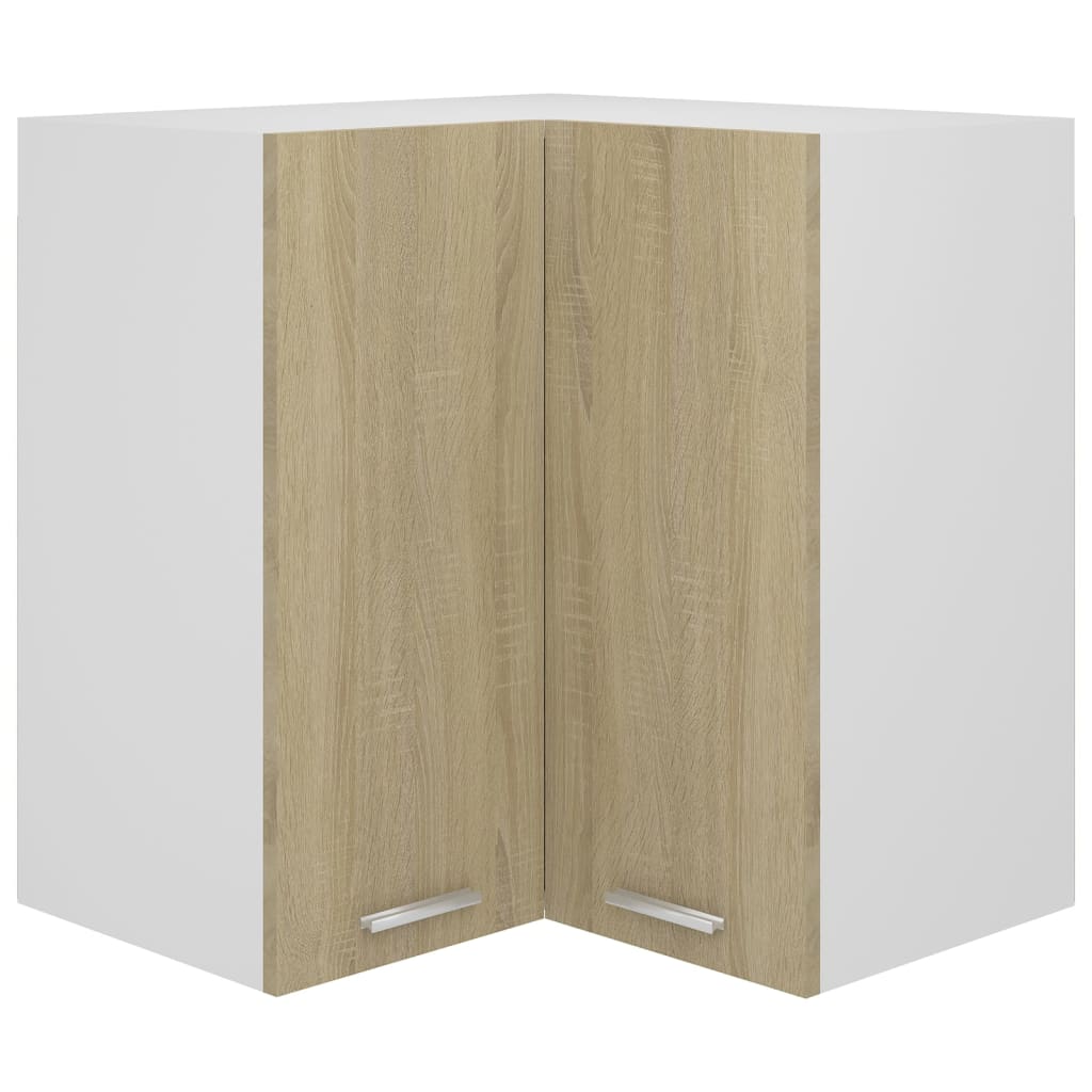 Armario esquinero colgante "Lyon" blanco 57x57x60 cm Madera de ingeniería