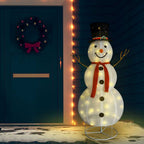 Muñeco de nieve de Navidad con luces LED tela lujosa 120 cm