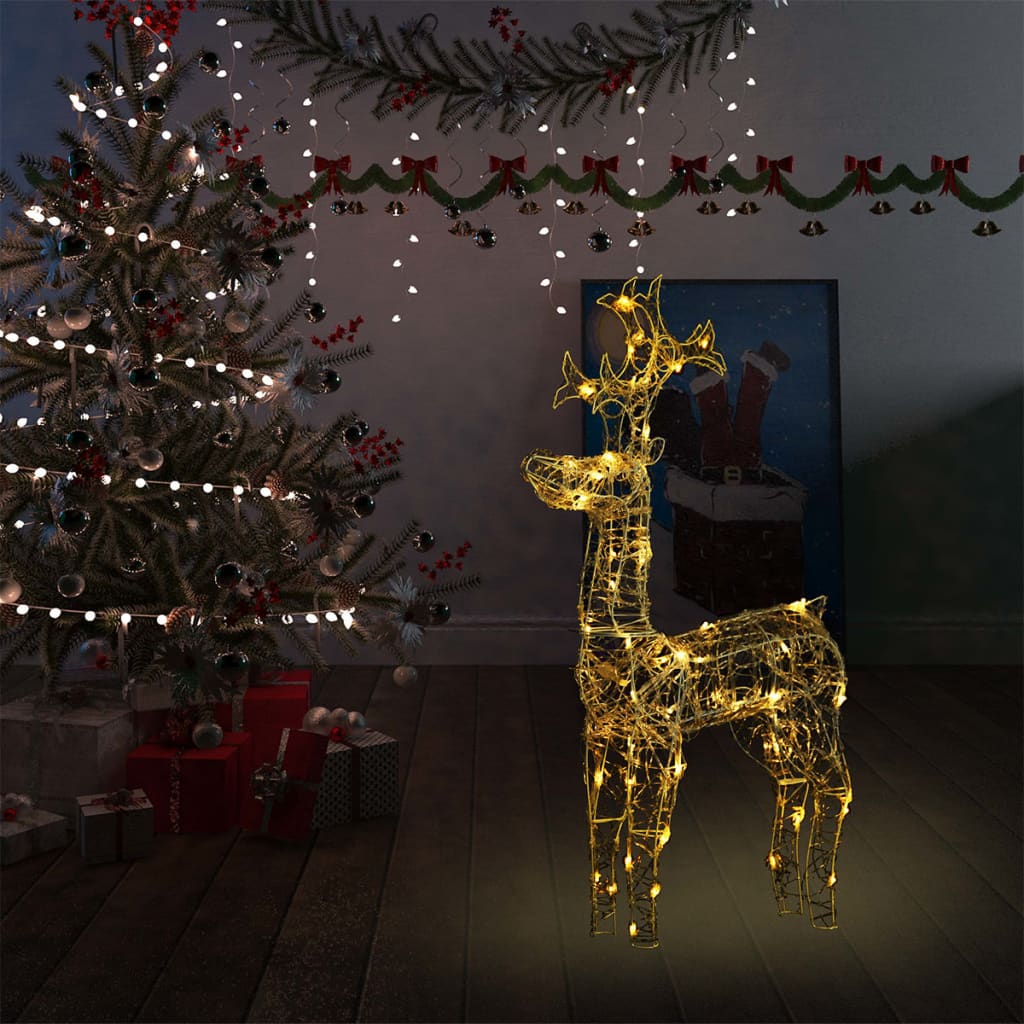 Adorno de reno de Navidad acrílico azul 140 LEDs 120 cm