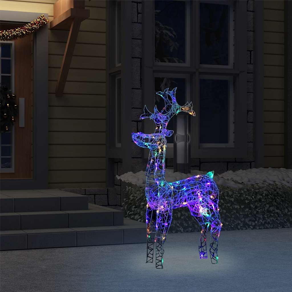 Adorno de reno de Navidad acrílico azul 140 LEDs 120 cm