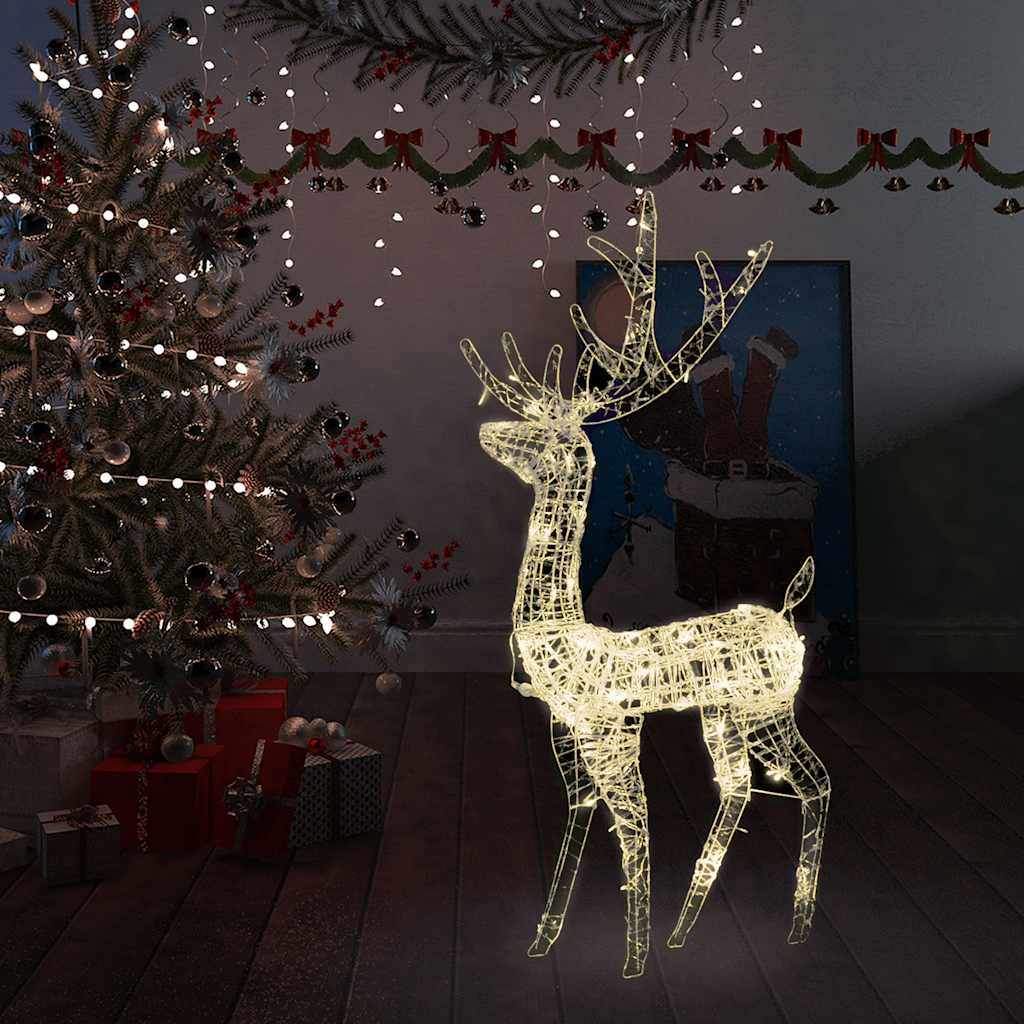 Adorno de reno de Navidad acrílico azul 140 LEDs 120 cm