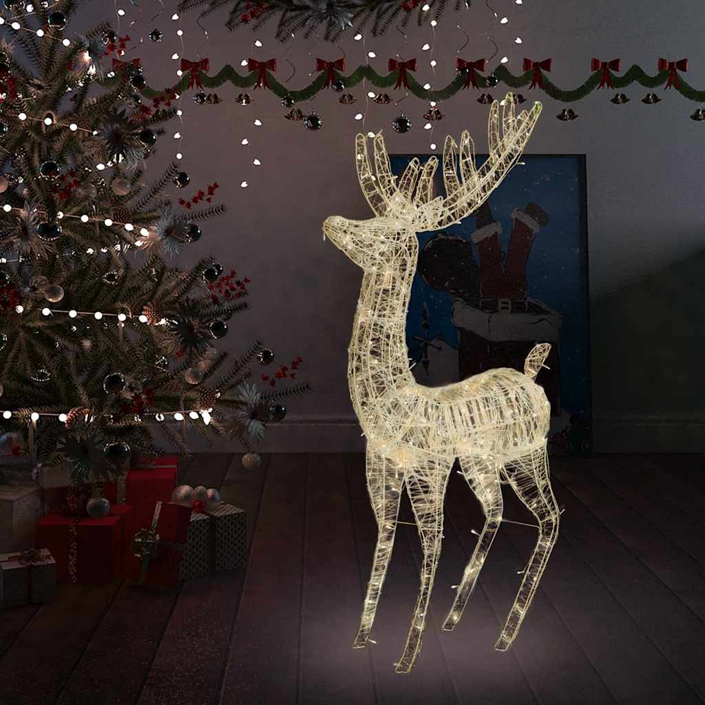Adorno de reno de Navidad acrílico azul 140 LEDs 120 cm