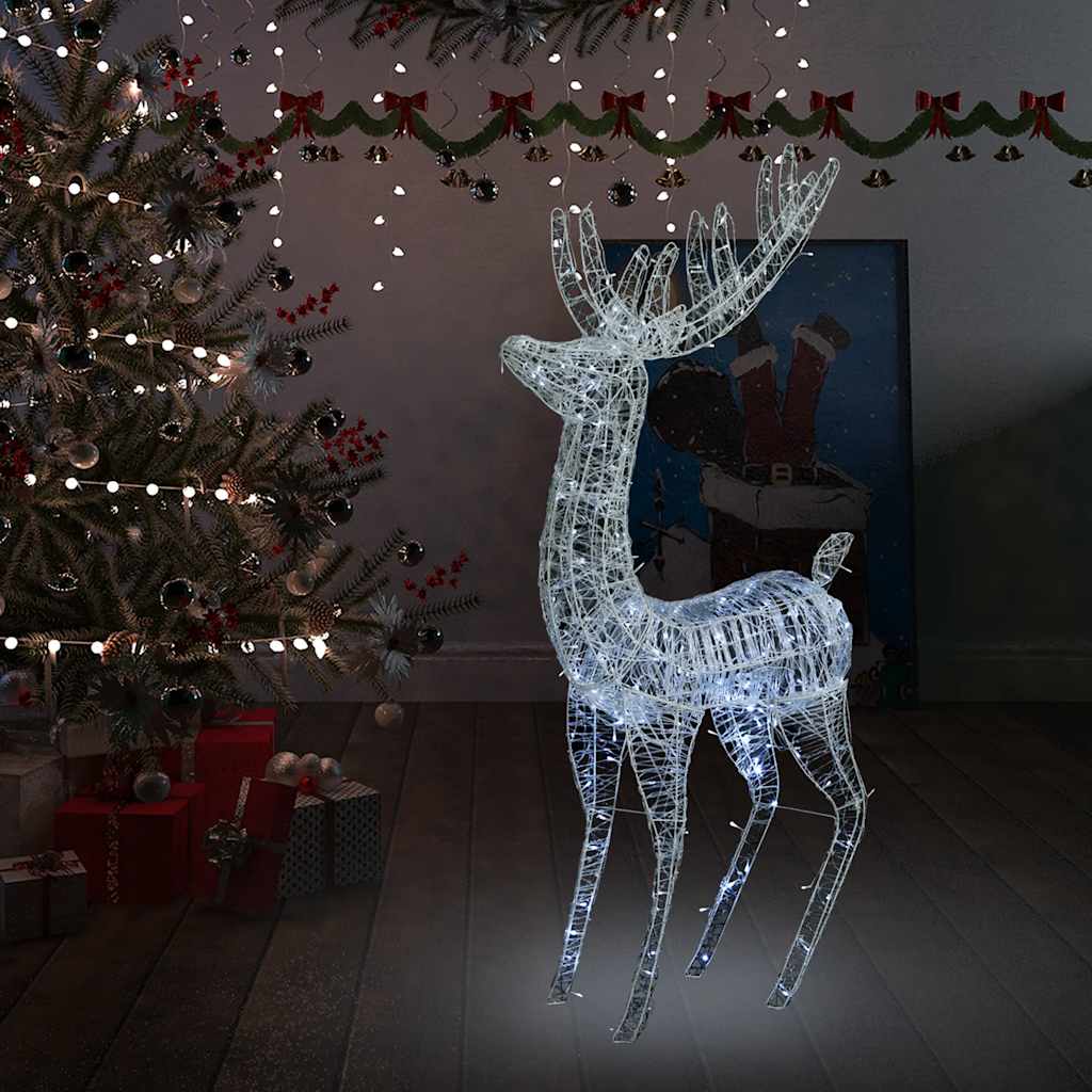 Adorno de reno de Navidad acrílico azul 140 LEDs 120 cm