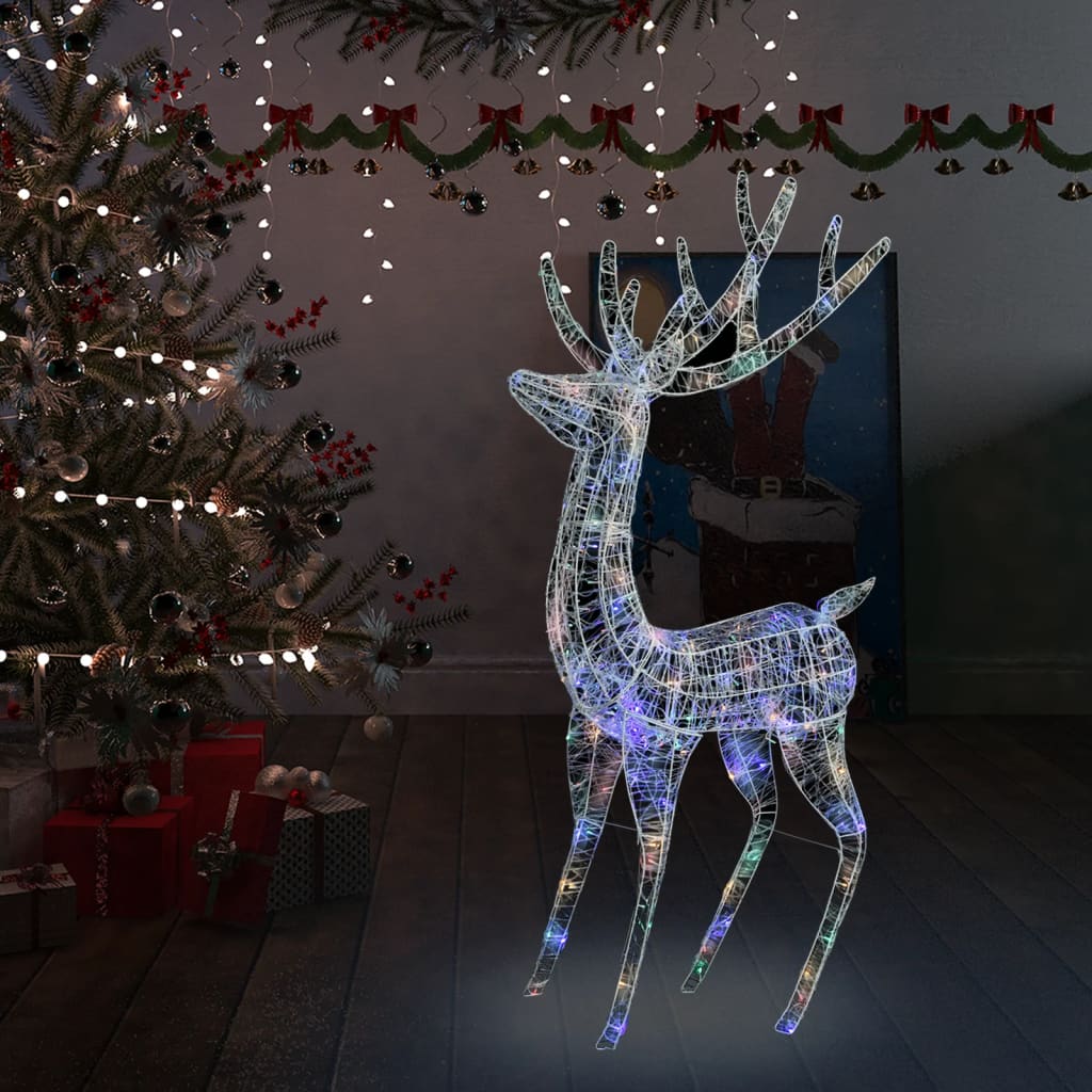 Adorno de reno de Navidad acrílico azul 140 LEDs 120 cm