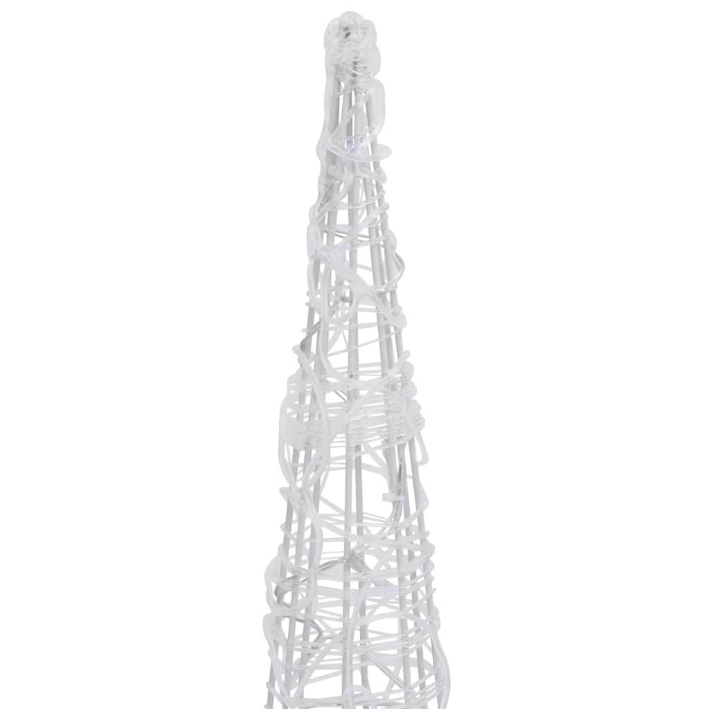 Cono de luz LED de pirámide decorativo acrílico azul 120 cm