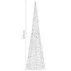 Cono de luz LED de pirámide decorativo acrílico azul 120 cm