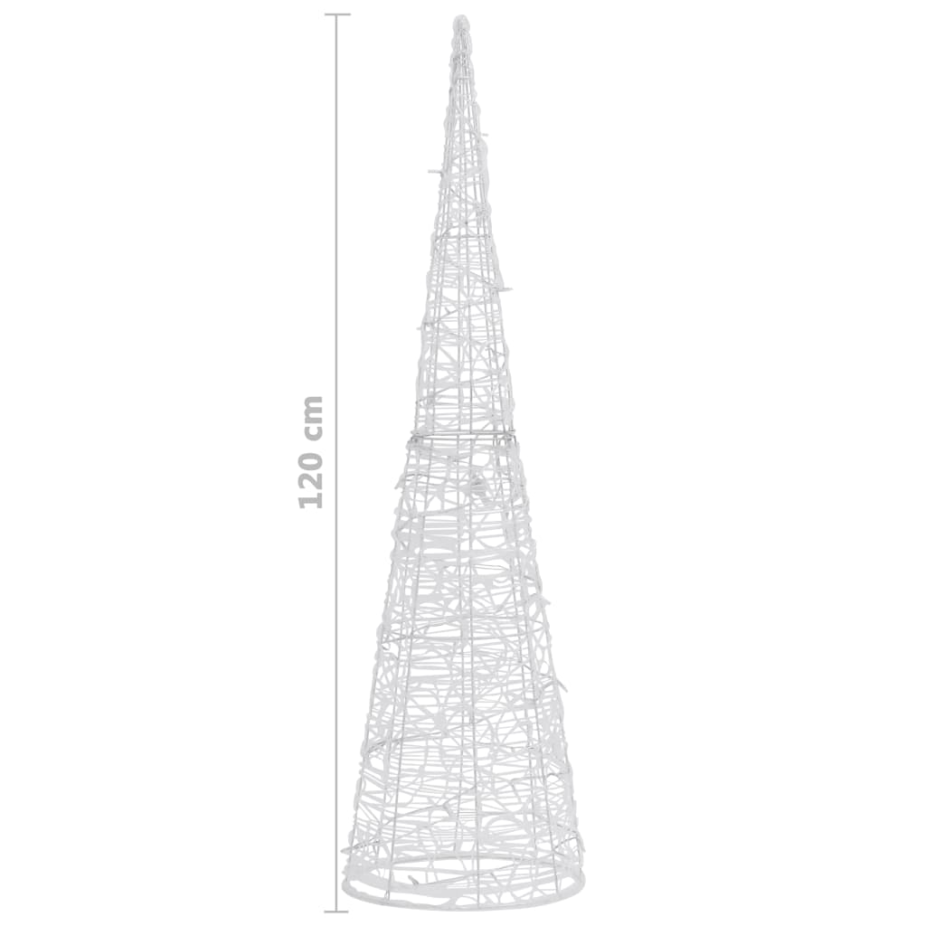 Cono de luz LED de pirámide decorativo acrílico azul 120 cm