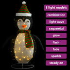 Pingüino de Navidad decorativo con LED tela lujosa 120 cm