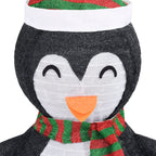 Pingüino de Navidad decorativo con LED tela lujosa 120 cm