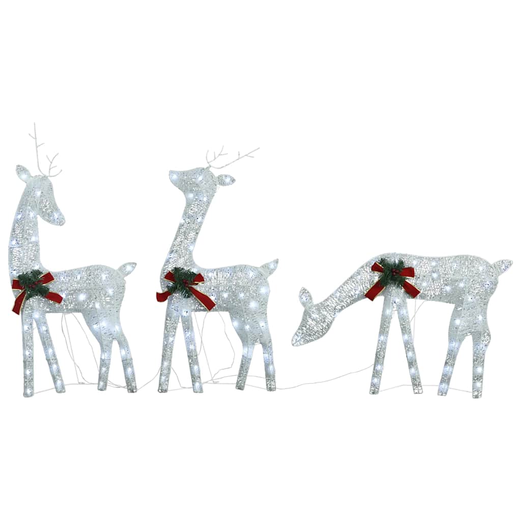 Familia renos de Navidad malla blanca frío blanco 270x7x90 cm