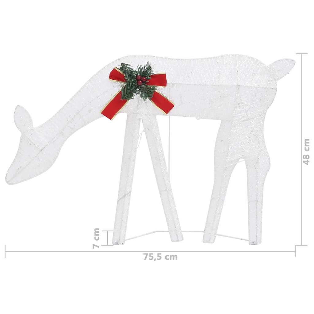 Familia renos de Navidad malla blanca frío blanco 270x7x90 cm