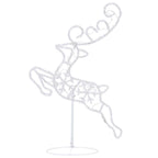 Renos voladores y trineo blanco cálido 260x21x87 cm