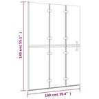 Folding shower screen ESG white 100x140 cm