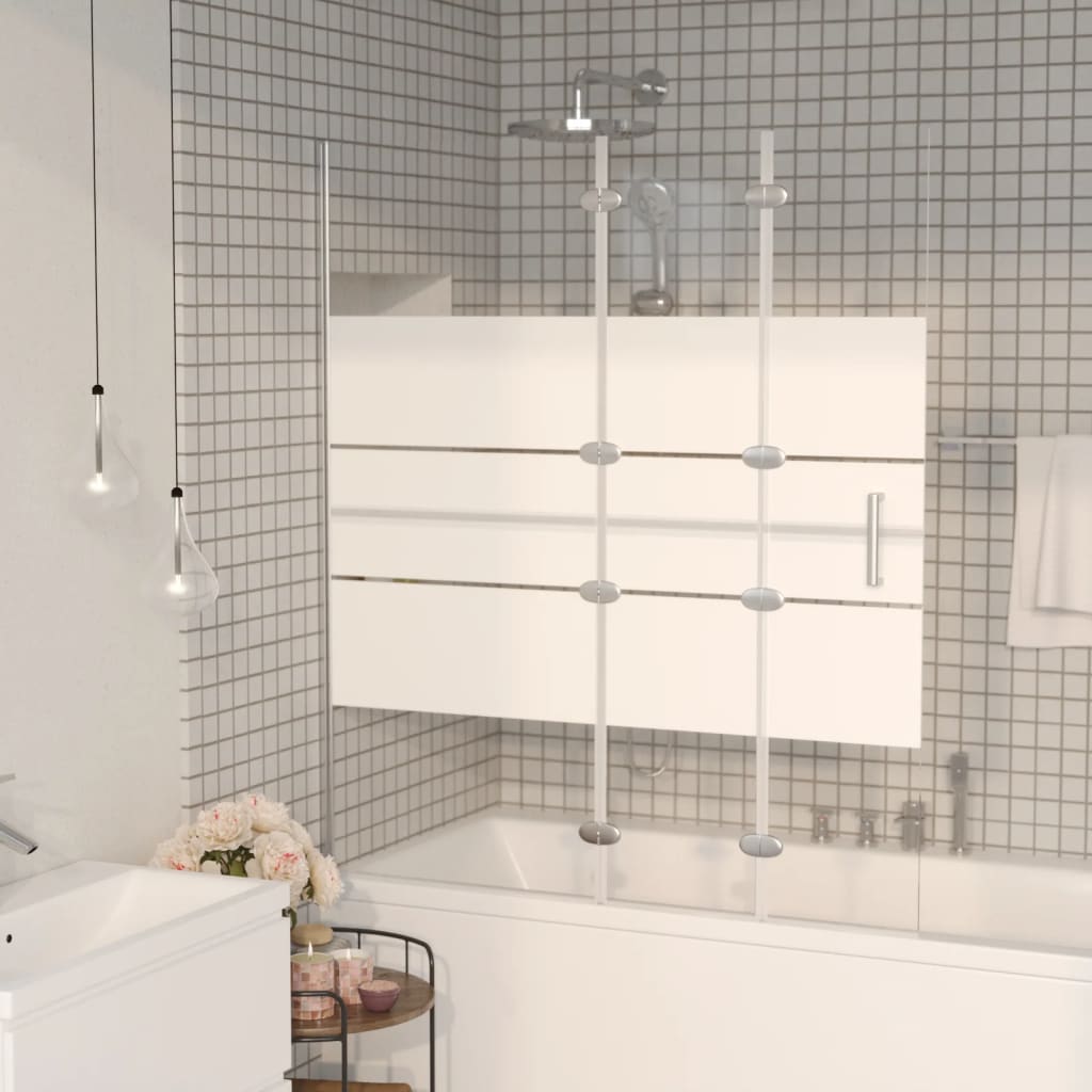 Folding shower screen ESG white 100x140 cm