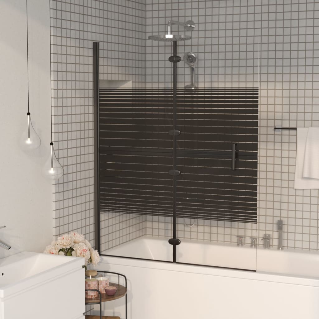 Folding shower screen ESG white 100x140 cm