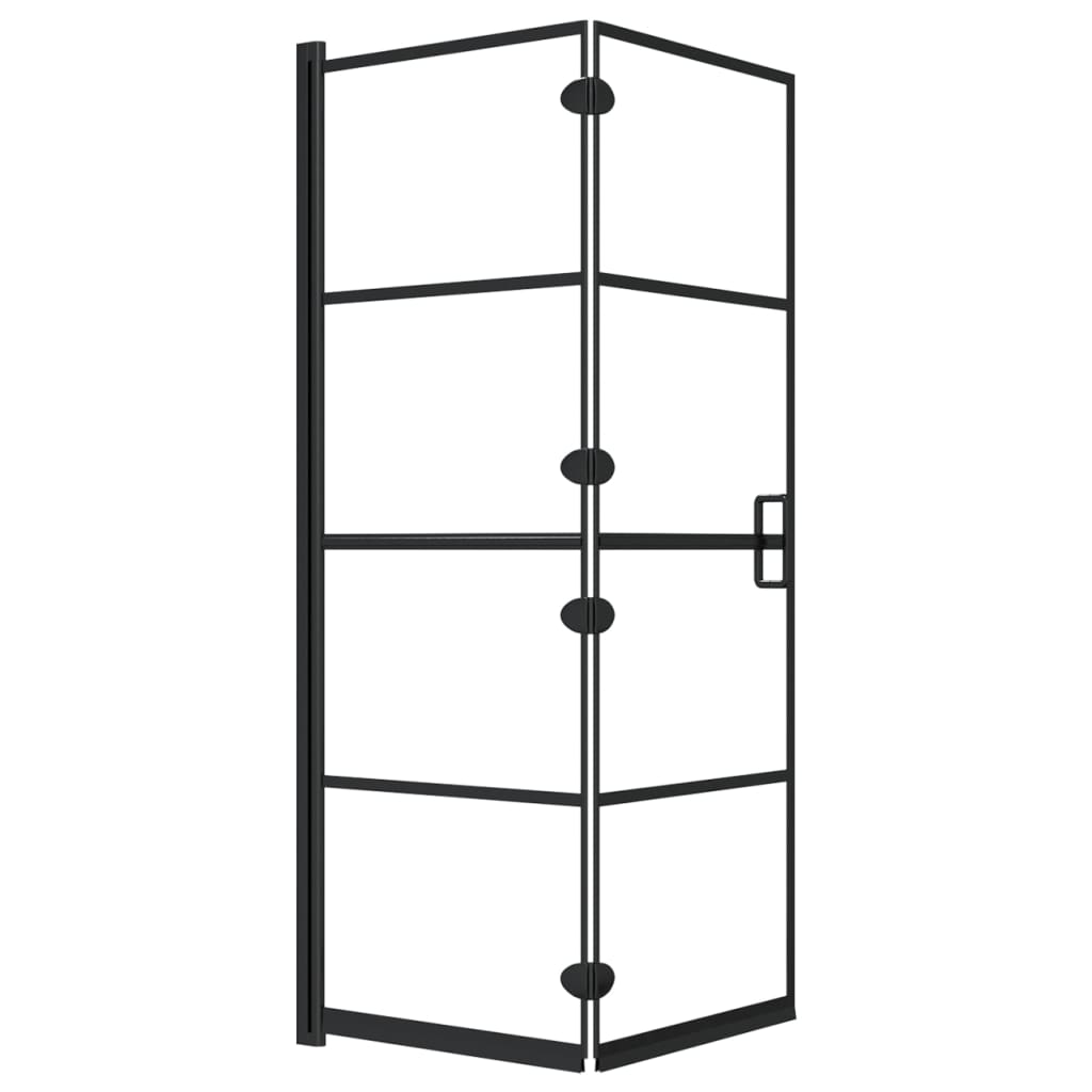 Mampara de ducha plegable ESG negro 100x140 cm