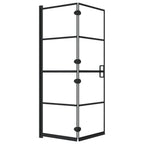 Mampara de ducha plegable ESG negro 100x140 cm