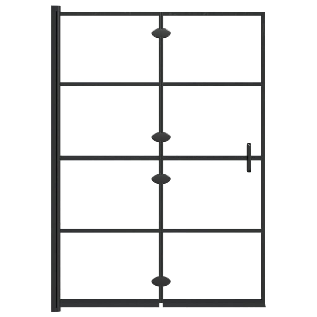 Mampara de ducha plegable ESG negro 100x140 cm
