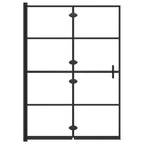 Mampara de ducha plegable ESG negro 100x140 cm