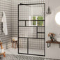Mampara de ducha accesible vidrio ESG claro negro 140x195 cm