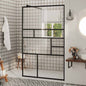 Mampara de ducha accesible vidrio ESG claro negro 140x195 cm