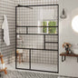 Mampara de ducha accesible vidrio ESG claro negro 140x195 cm