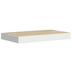 Estante flotante de pared 2 uds MDF roble y blanco 50x23x3,8 cm