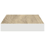 Estante flotante de pared 2 uds MDF roble y blanco 50x23x3,8 cm