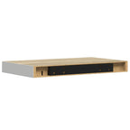 Estante flotante de pared 2 uds MDF roble y blanco 50x23x3,8 cm