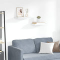 Estante flotante de pared 2 uds MDF roble y blanco 50x23x3,8 cm