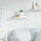 Estante flotante de pared blanco y roble MDF 90x23,5x3,8 cm