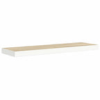 Estante flotante de pared blanco y roble MDF 90x23,5x3,8 cm