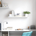 Estante flotante de pared blanco y roble MDF 90x23,5x3,8 cm