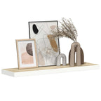 Estante flotante de pared blanco y roble MDF 90x23,5x3,8 cm